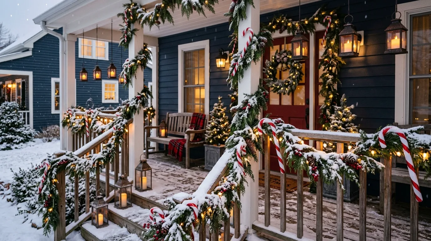 Snow-Dusted Garlands and Candy Canes